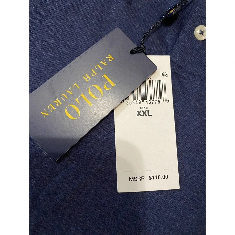 NWT Polo Ralph Lauren Polo Shirt Classic Fit Pony XXL Blue Men's 2XL MSRP $110‎